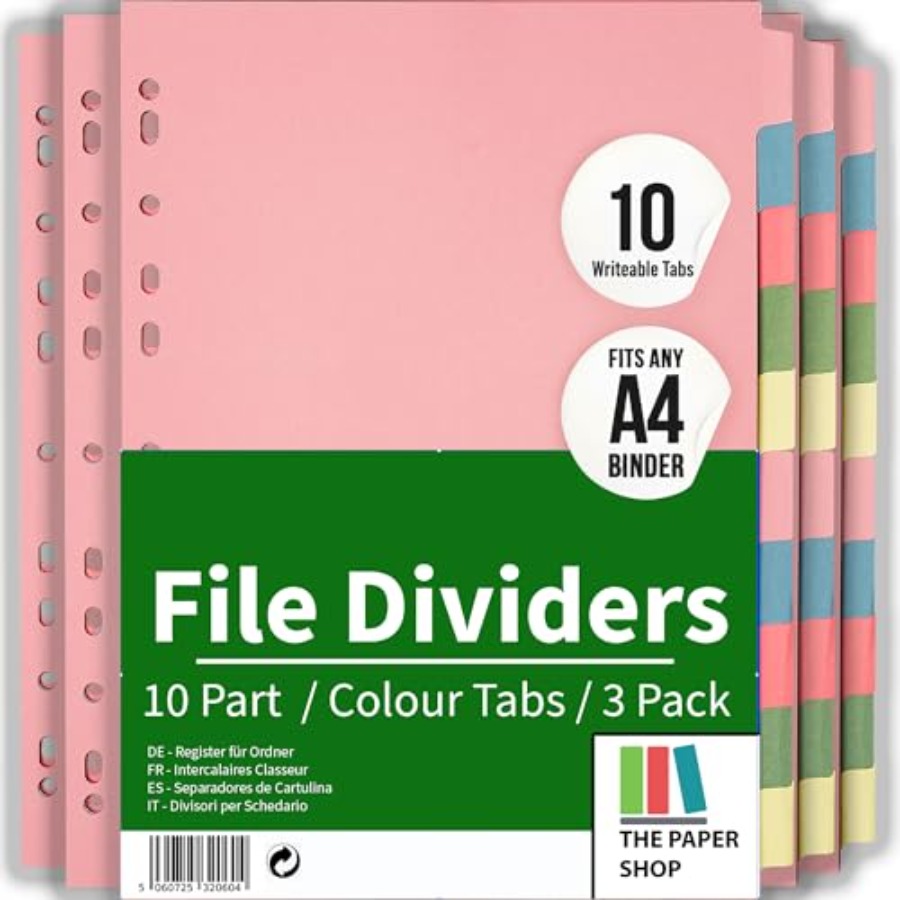 3 Pack] Binder Dividers with T - Tab Divider A4 recensie en prijs