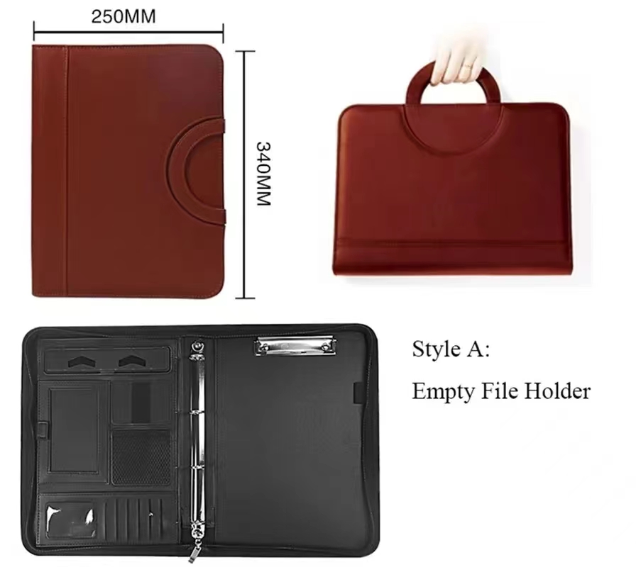 PU leather A4 zipper calculato - Binder A4 Lever recensie en prijs